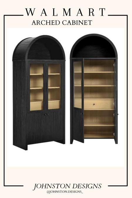 Under $450!  Beautiful black and light wood tone arched cabinet 🤩

Walmart Home Find | Affordable Home Decor | Affordable Home Find | Black Cabinet 

#LTKhome #LTKsalealert