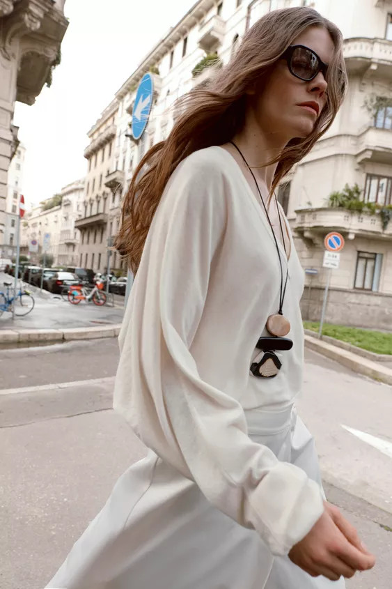 LEATHER CORD AND RESIN NECKLACE | Zara UK