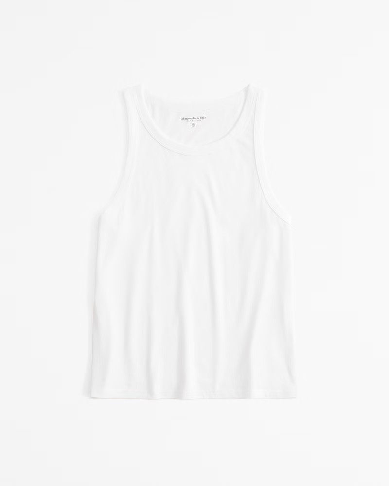 Abercrombie & Fitch Women's Polished Skimming Crew Tank in White - Size S | Abercrombie & Fitch (US)