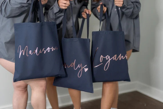 Bridesmaid Tote Bags, Bridesmaid Gift, Bridesmaid Tote, Personalized Bridesmaid Bag, Bridal Party... | Etsy (US)