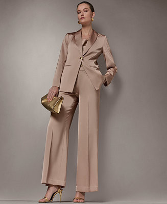 Women's One-Button Blazer and Wide-Leg Pants | Macy's