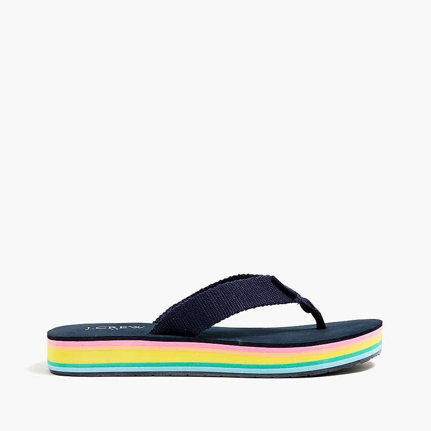 Platform flip-flops with striped sole | J.Crew Factory