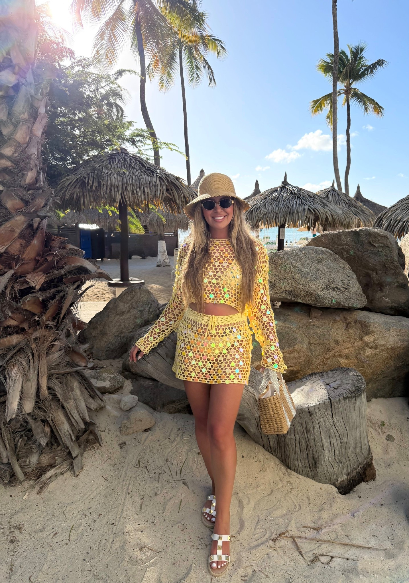 Beach vacation, Aruba, travel outfit, cover-up, set, crochet, yellow, matching set, Palm Beach, revolve￼

#LTKTravel #LTKSeasonal #LTKSwim
