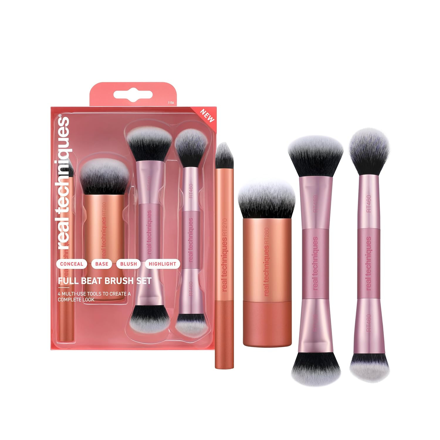 Real Techniques Full Beat Makeup Brush Set, 4-Piece Brush Kit | Amazon (US)