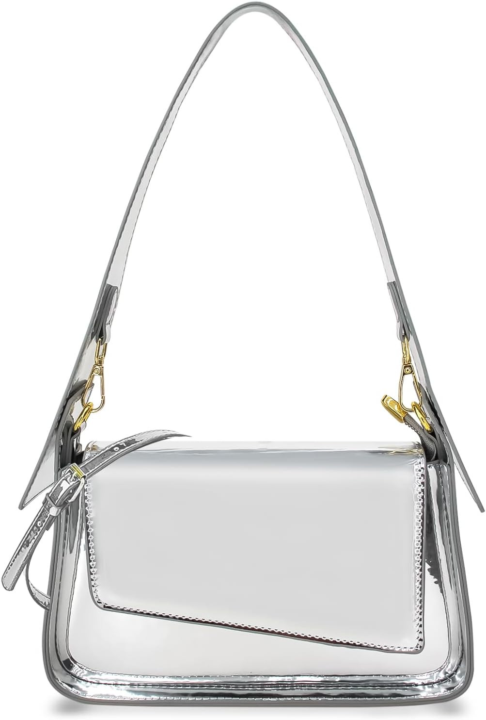 Women's Y2k Silver Metallic Hobo Purse - Sparkly Evening Shoulder Bag for Party, Wedding, Going Out Handbag | Amazon (US)