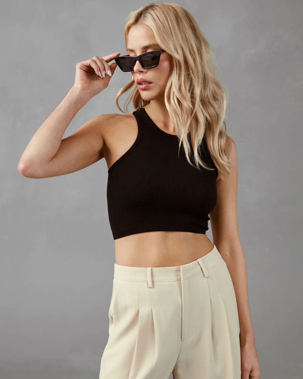 Josie Ribbed Crop Tank | VICI Collection