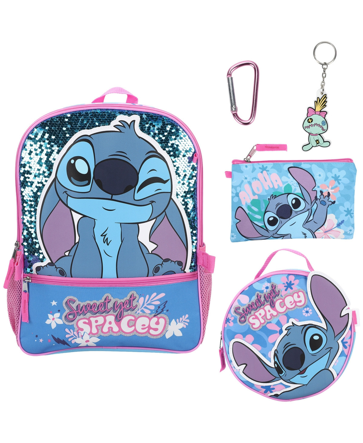 Stitch Boys' Backpack, Lunch Bag, Pencil Case, Key Chain and Caraniber, 5-Piece Set - Blue | Macy's
