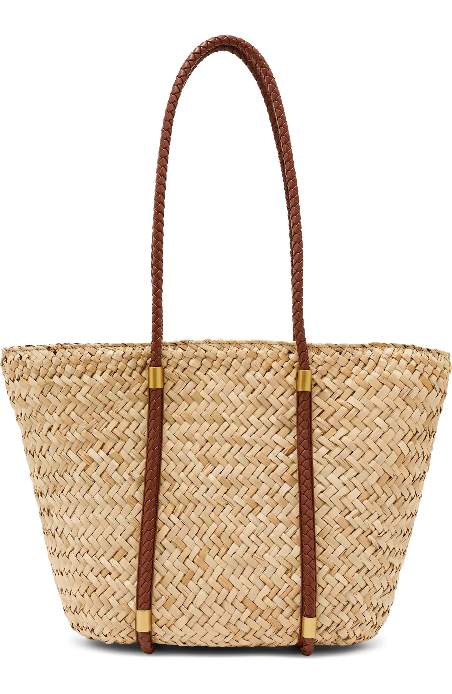 Rubina Raffia Effect Braided-Strap Tote | Nordstrom