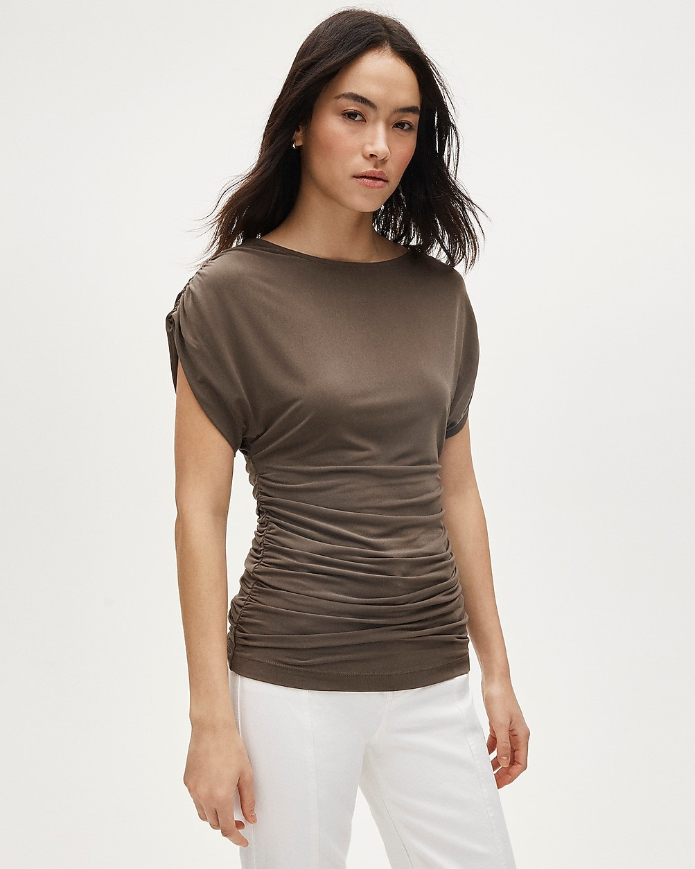 Ruched top in matte jersey | J. Crew US