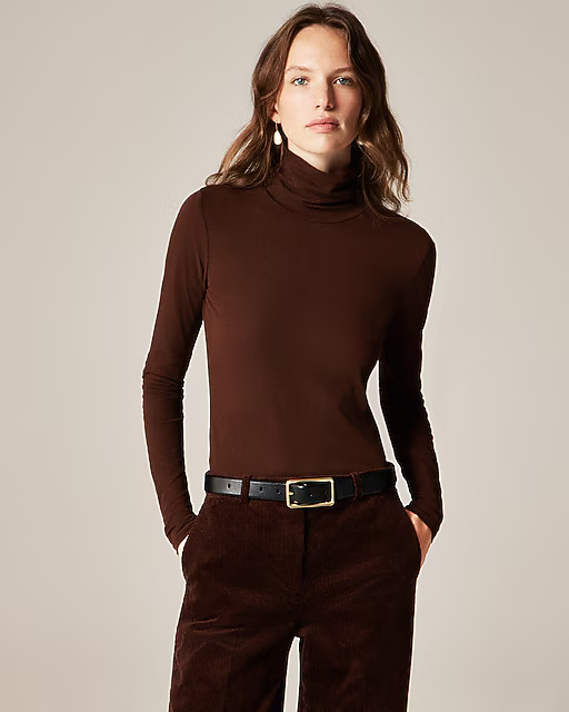 Feather jersey turtleneck | J. Crew US