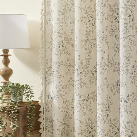 Muuphra Vintage Floral Linen Blend Rod Pocket Light-filtering Curtains for Living Room Bedroom,2 Panels, 54" x 95" | Walmart (US)