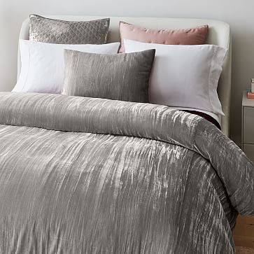 Crinkle Velvet Duvet Cover & Shams | West Elm (US)