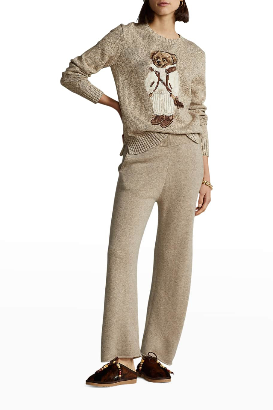 Polo Ralph Lauren Shearling Polo Bear Crewneck Sweater | Neiman Marcus