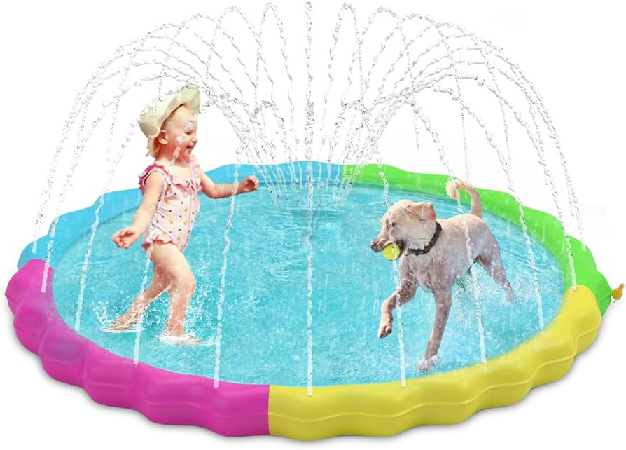 Heeyoo Splash Pad for Kids, Non-Slip Splash Pad for Toddler Summer Outdoor Water Toys, Sprinkler ... | Amazon (US)