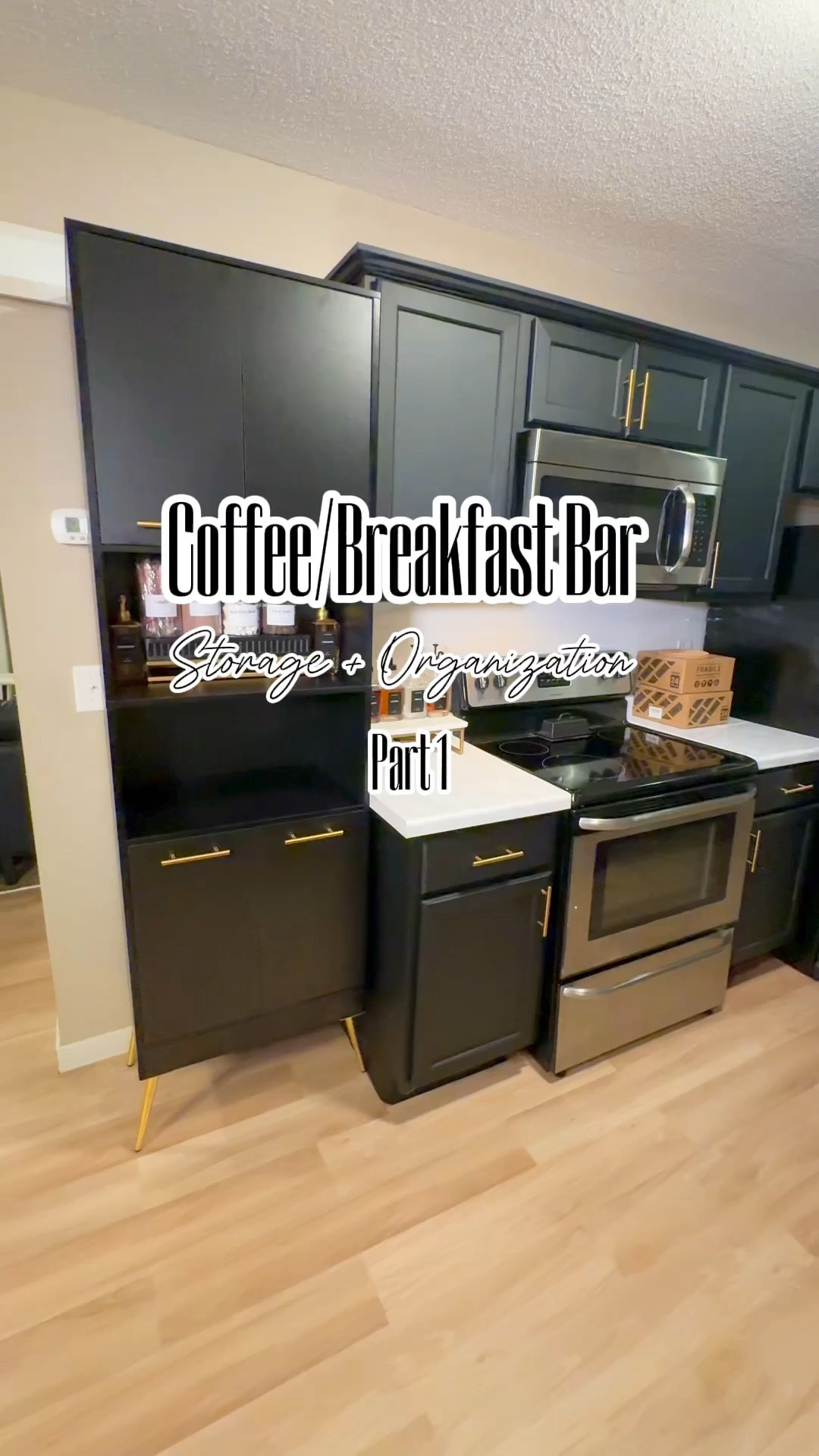 Racing to get this kitchen done before Christmas/ New Year lol Organization and building furniture takes awhile 😅❤️ didn’t finish everything but ready to get this kitchen fully done including light fixture swaps ! let’s knock out a project a week until the house done this new year! 🙌🏾 Everything except the below is from Amazon. I am going to probably pant or do the contact paper on these units cause they are affordable but not real wood so they get smudge marks easily but still nice for the price! 
Marble counter shelf -target 
Black shelf -home goods 
Chocolate peppermint sticks -home goods 
Chocolate bombs -target 
Gold pump (used for syrup) home goods 

#home #diy #storageideas #coffeebar #hotchocolate #hotchocolatebar #homegoods #diy #pantryorganization #tea #coffee #homeorganization #kitcheninspiration #kitchenremodel #kitchenstorage #kitchenpantry #amazonfinds #amazonhome #targethome #shanicelashaystyle 

#LTKfindsunder50 #LTKVideo #LTKhome