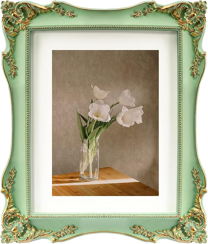 Weresin 8X10 Picture Frames, Vintage Picture Frames with Embossed Flower, Ornate Frame 5x7 with W... | Amazon (US)