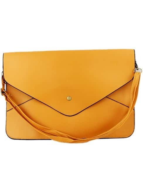 Yellow Zipper Envelope Clutch Bag | SHEIN