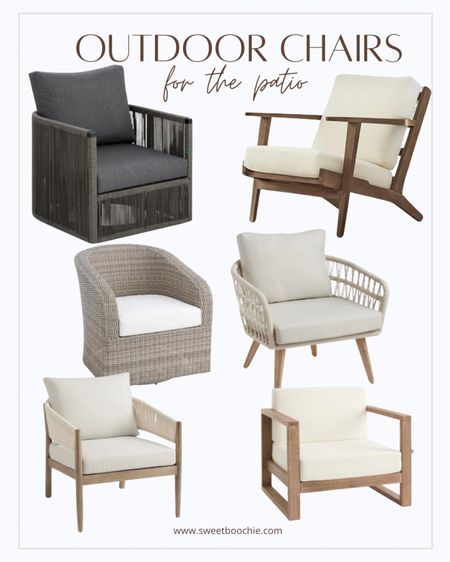 Outdoor chairs from World Market and Pottery Barn. 

Patio chairs, porch chairs, outdoor furniture 

#LTKSeasonal #LTKhome #LTKFind