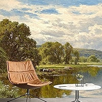 IDEA4WALL Removable Wall Sticker/Wall Mural Pastel Scenic Forest Tree Valley Nature Wilderness Il... | Amazon (US)