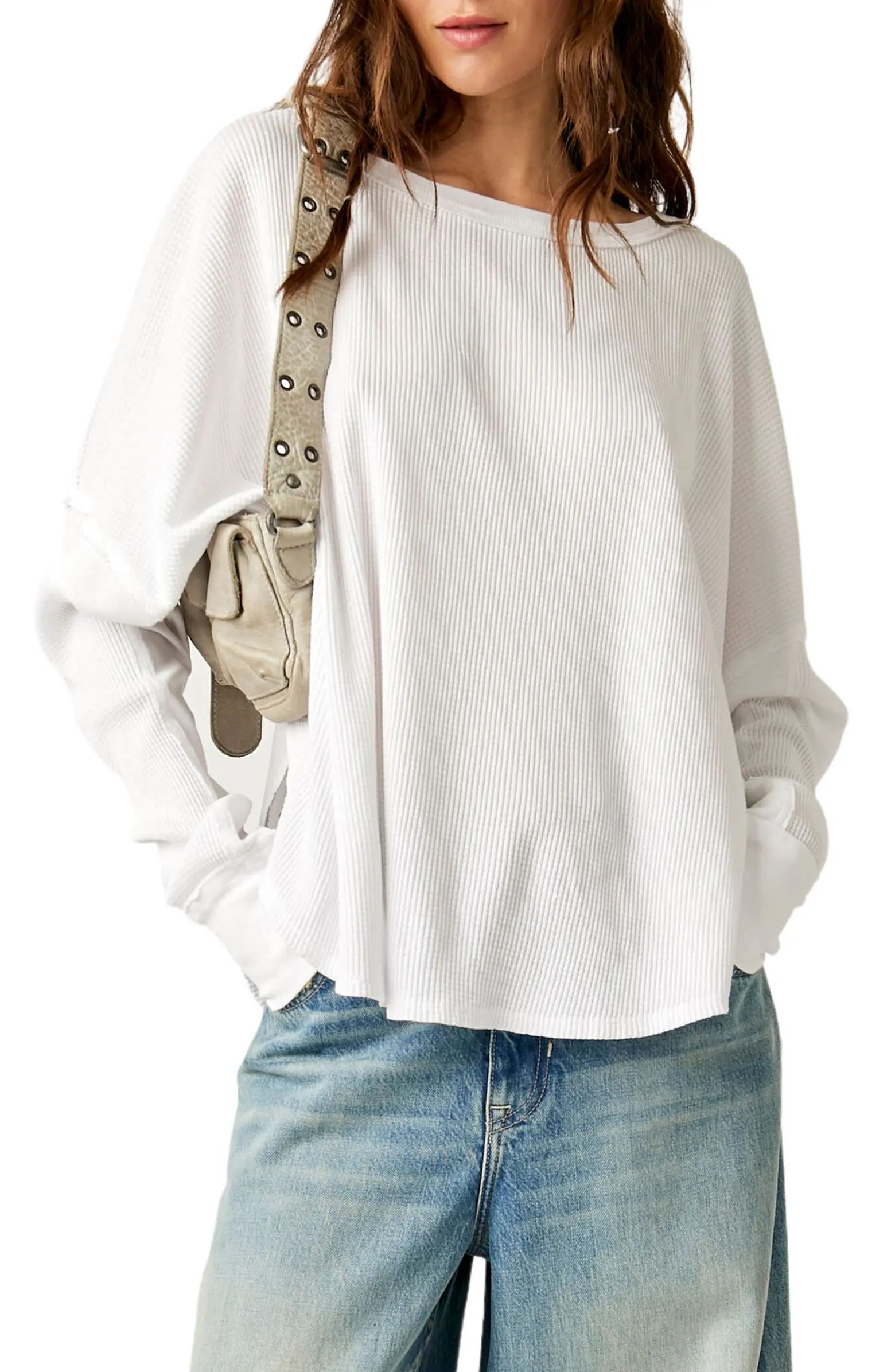 Free People Microphone Drop Waffle Knit Top | Nordstrom | Nordstrom
