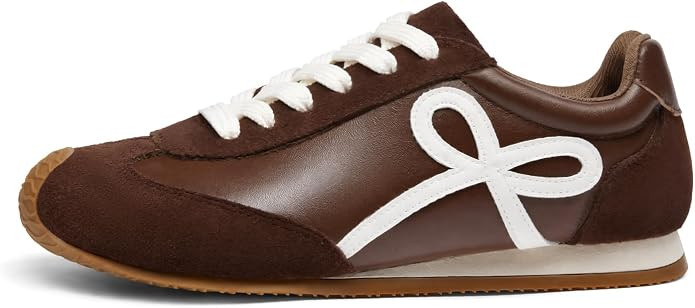 Coutgo Womens Slip On Fashion Sneakers Lace Up Sneaker Walking Shoes | Amazon (US)