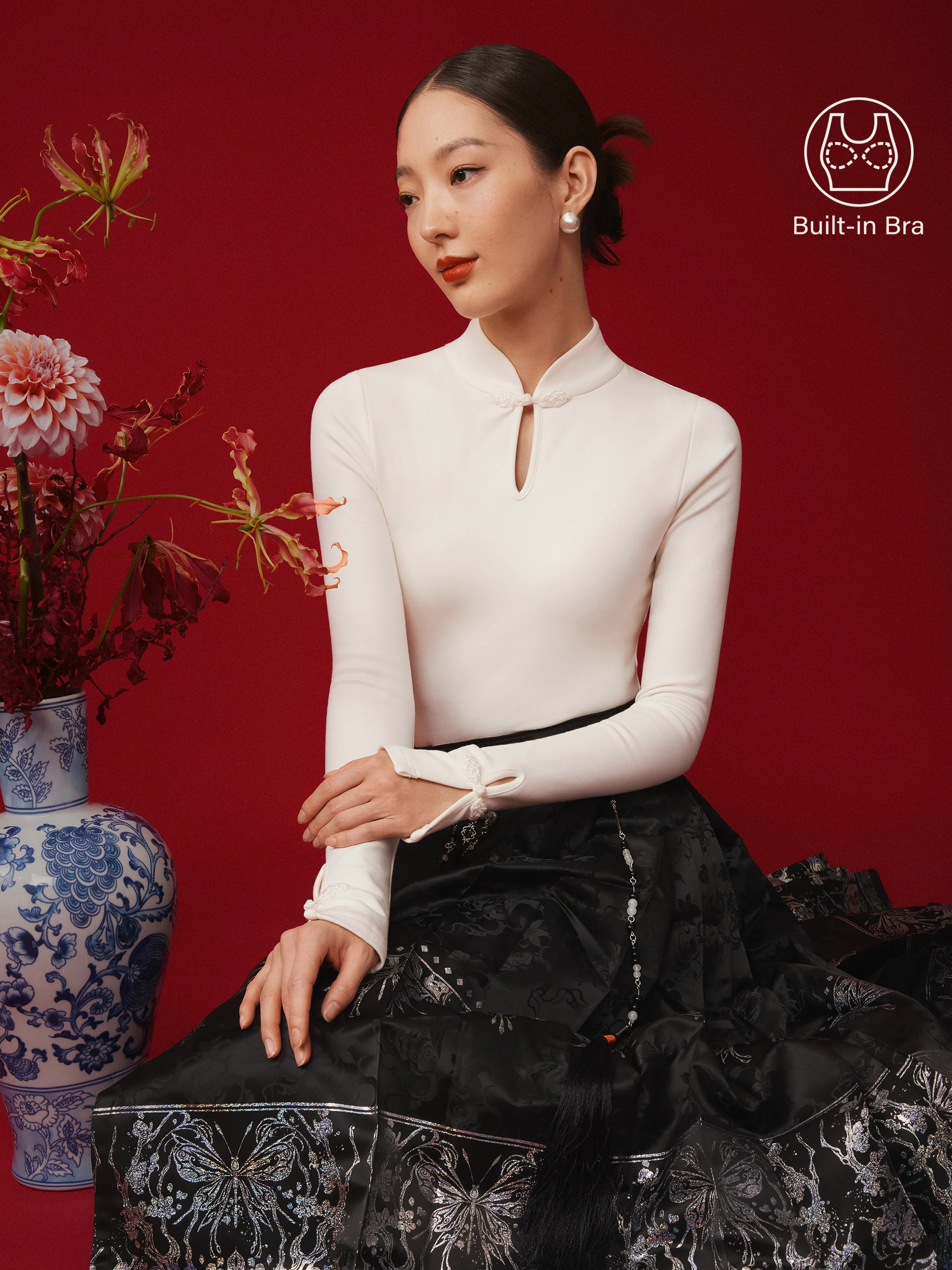 Mandarin Collar Frog Button Brami Top Limited Edition | OGLmove