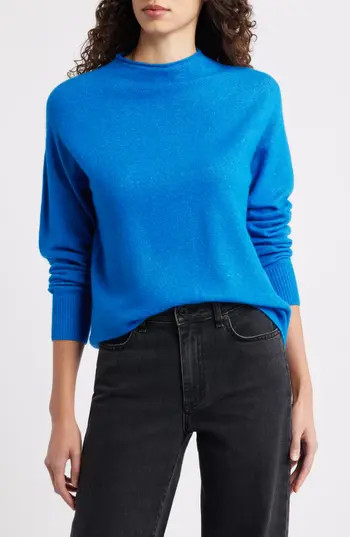 Caslon® Funnel Neck Sweater in Blue Princess at Nordstrom Rack, Size Small | Nordstrom Rack