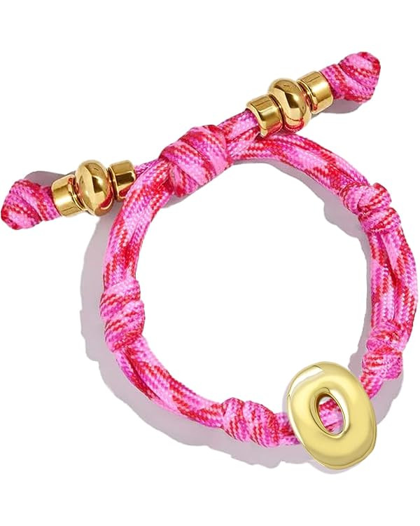 Personalized Bubble Initial Bracelet, Custom Cute Bubble Letter Rope Bracelets for Women, Customi... | Amazon (US)