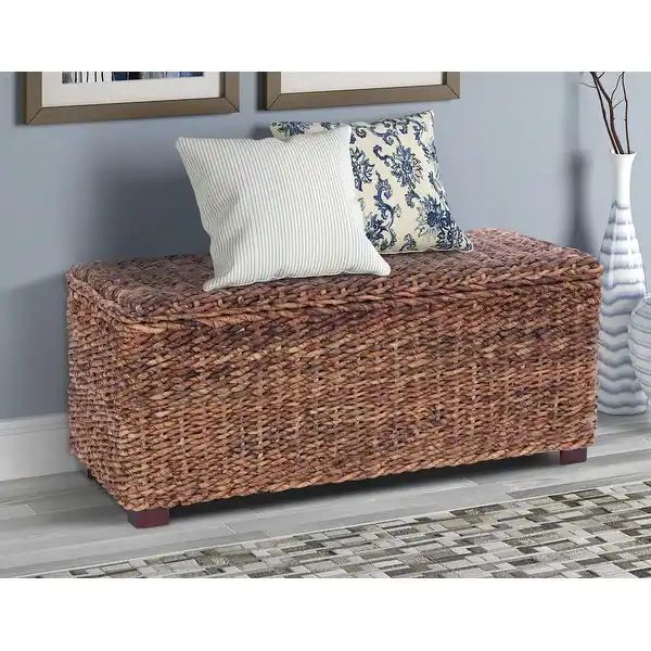 Caswell Woven Banana Leaf Storage Trunk - Overstock - 34420722 | Bed Bath & Beyond