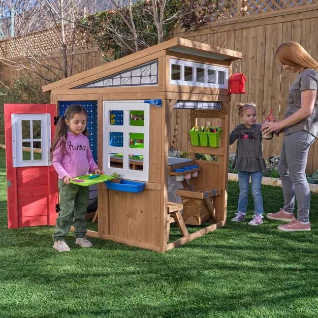 KidKraft Hobby Workshop Wooden Crafting Playhouse with Garage Door | Target