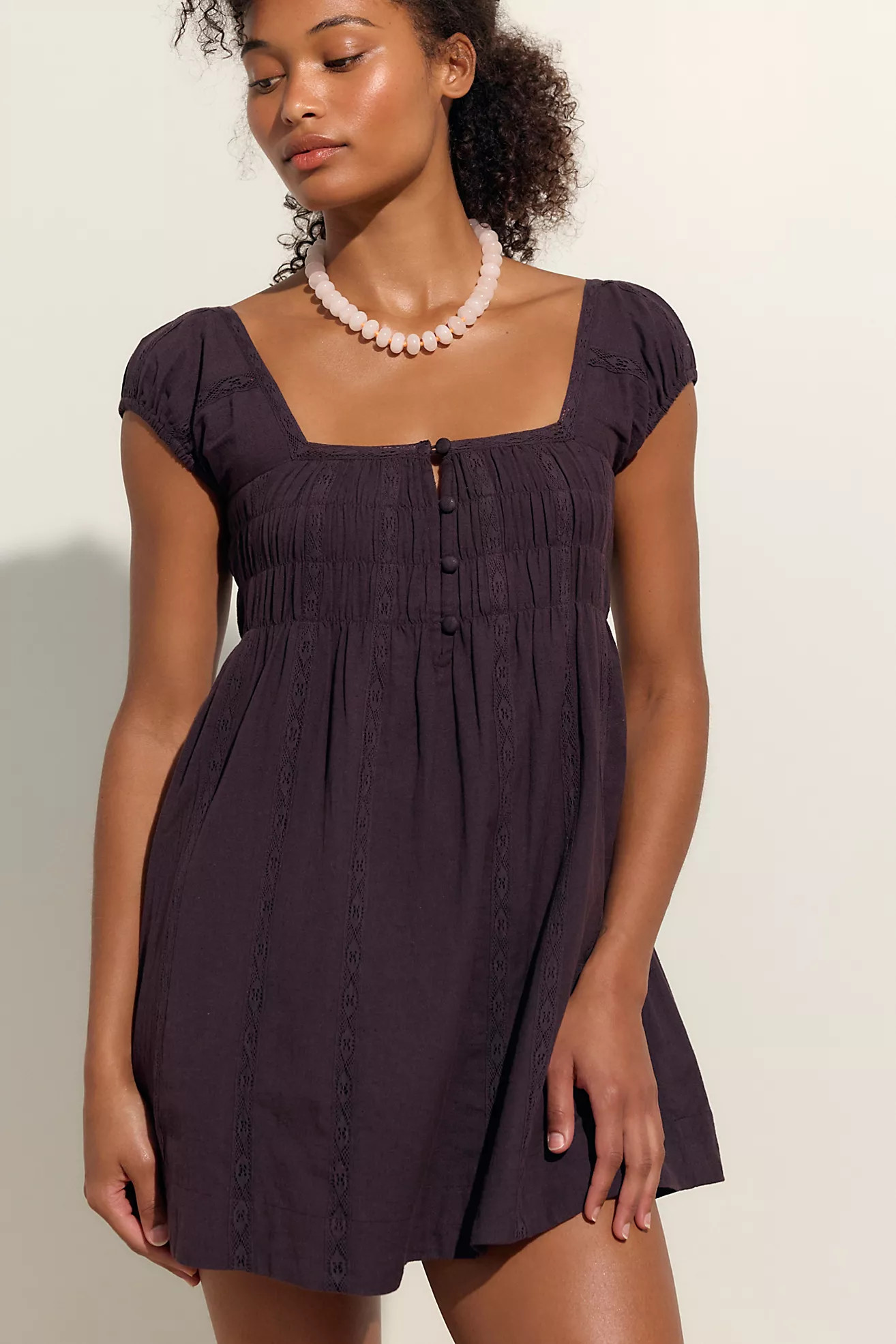 Nina Babydoll Cotton-Linen Mini Dress | Free People (Global - UK&FR Excluded)