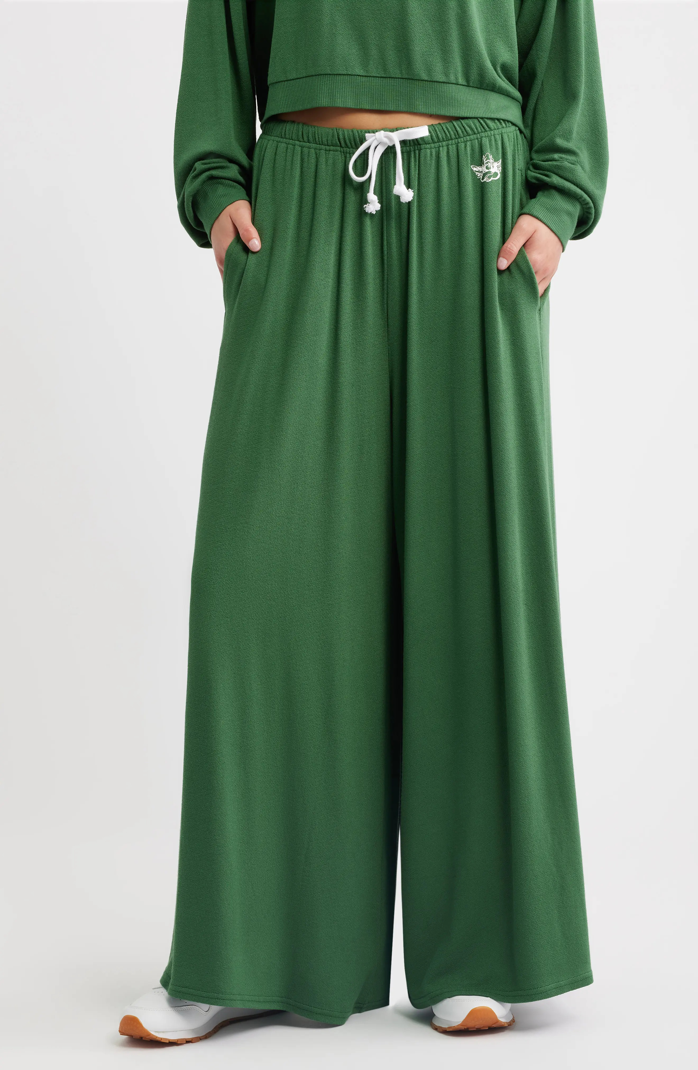 BOYS LIE Match Point 94 Crepe Leah Wide Leg Pants in Mint at Nordstrom, Size X-Large | Nordstrom