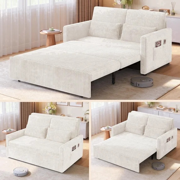 Noelse 3 in 1 Convertible Sofa Bed, Loveseat Sleeper Sofa Full Size Pull Out Couch for Living Roo... | Walmart (US)