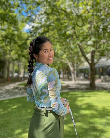 spring and summer green color outfit inspo with faux turtle neck bodysuit and hunter green skorts from Revolve 💚 best spring and summer hairstyle with fishtail braids from tiktok trend 🤍

#partyoutfit #springoutfitinspo #summeroutfit #brunchoutfitinspo 

Party outfit spring outfit inspiration summer outfit brunch outfit inspo galentines outfit inspo 

#LTKstyletip #LTKworkwear #LTKfit