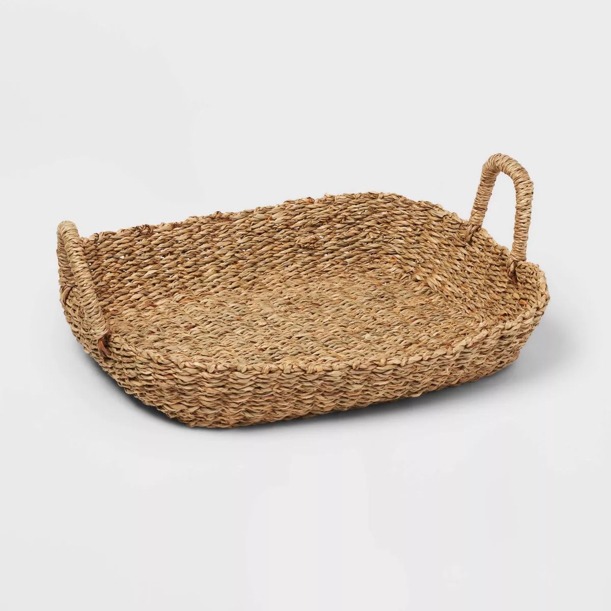 Twisted Seagrass Woven Tray Basket with Handle - Threshold™ | Target