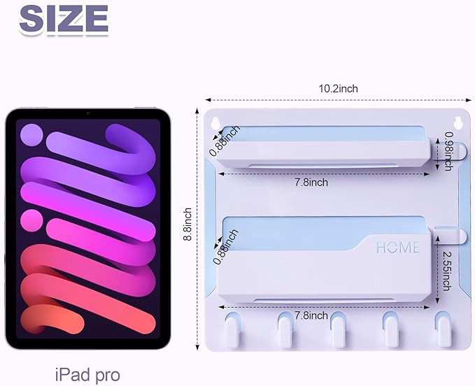 JUMEIHUI Bedside Shelf Wall Mount, Adhesive Bedside Shelf Accessories Organizer with Hooks and Ca... | Amazon (US)