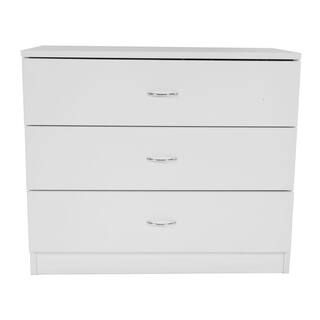 Outopee 3-Drawer White Wood Chest of Drawers 26 in. W x 22 in. H 941228126113 - The Home Depot | The Home Depot