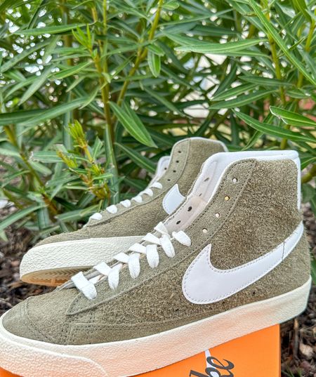 Nike Blazer Mid ‘77 Vintage in medium olive and Coconut Milk. Blazers are one of my favorite sneaker styles. Comfy, stylish and can be worn dressy or casual. #NikeBlazer #Sneakers #Nike #Shoes #Womens #Sneakerhead 

#LTKshoecrush