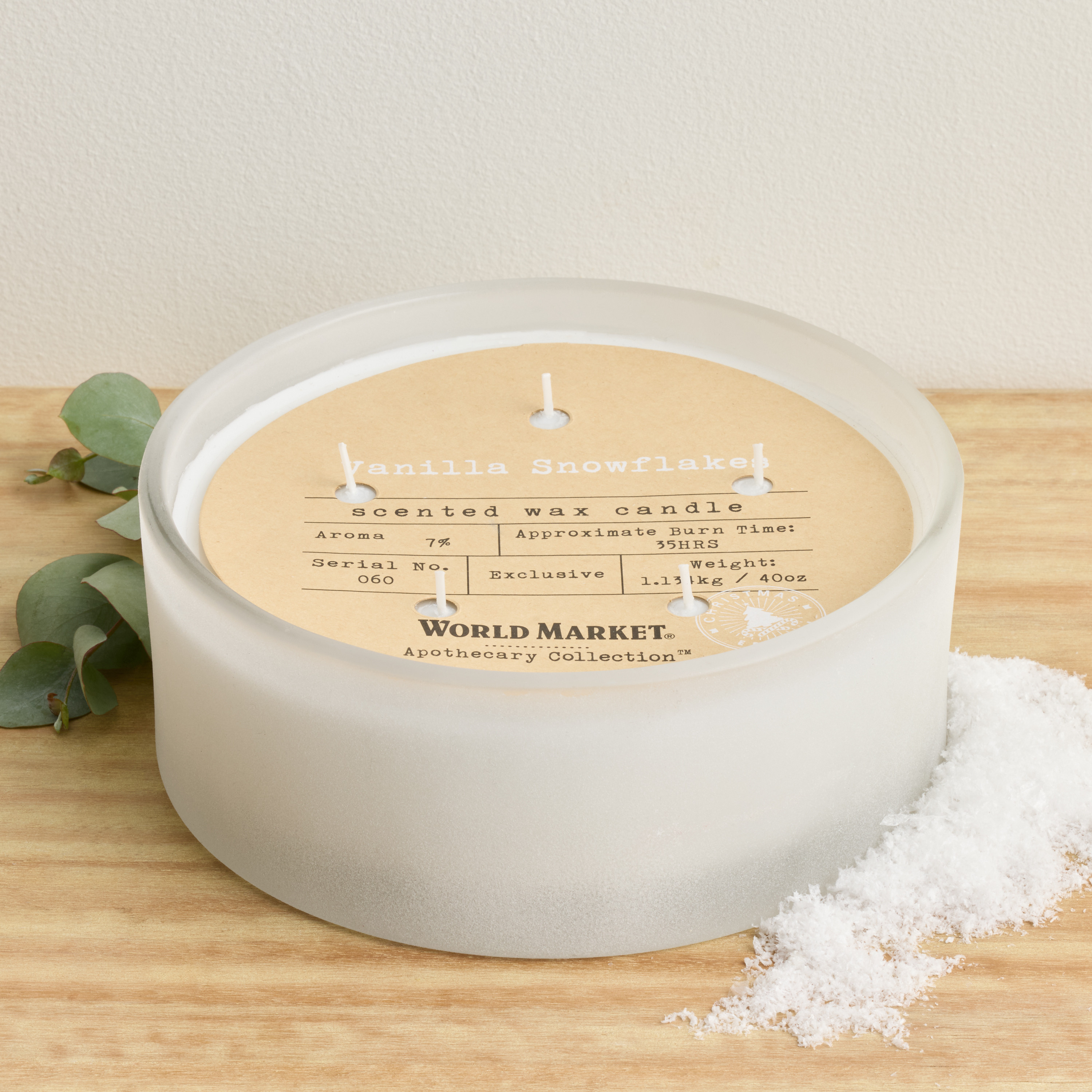 Apothecary Vanilla Snowflakes 5 Wick Scented Candle | World Market
