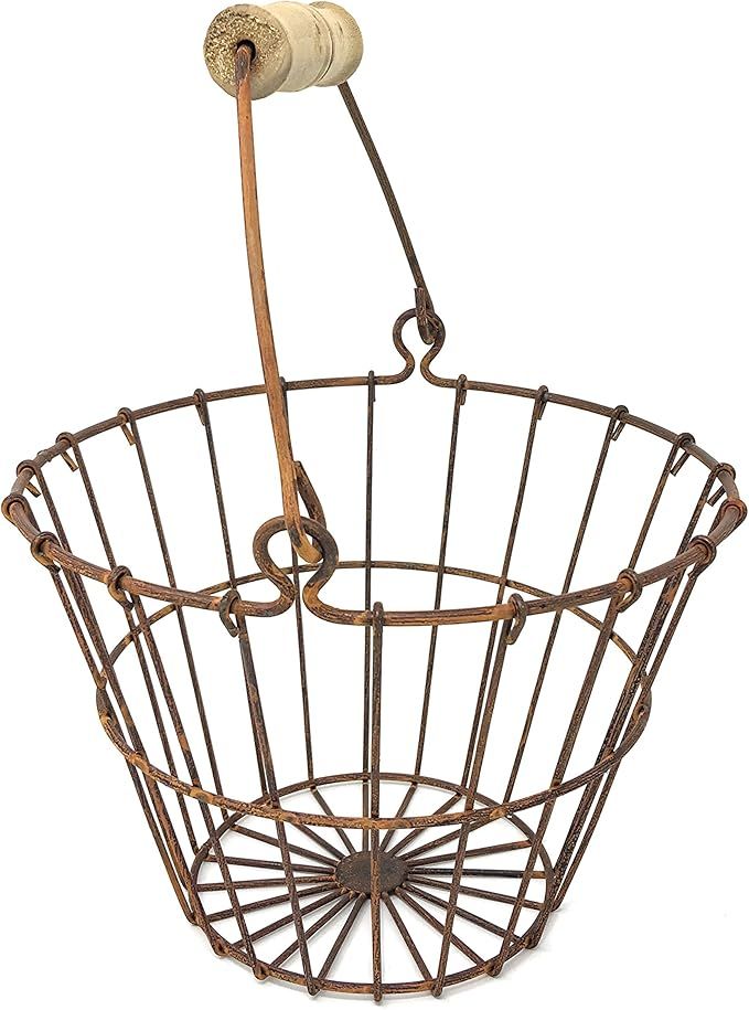 Hearthside Collection Rusty Metal Wire Egg Basket (1) | Amazon (US)
