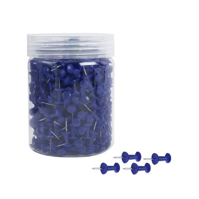 Unique Bargains Plastic Head Push Pins Thumbtacks for Home Office Bulletin Board Crafts 500 Pcs Blue | Target