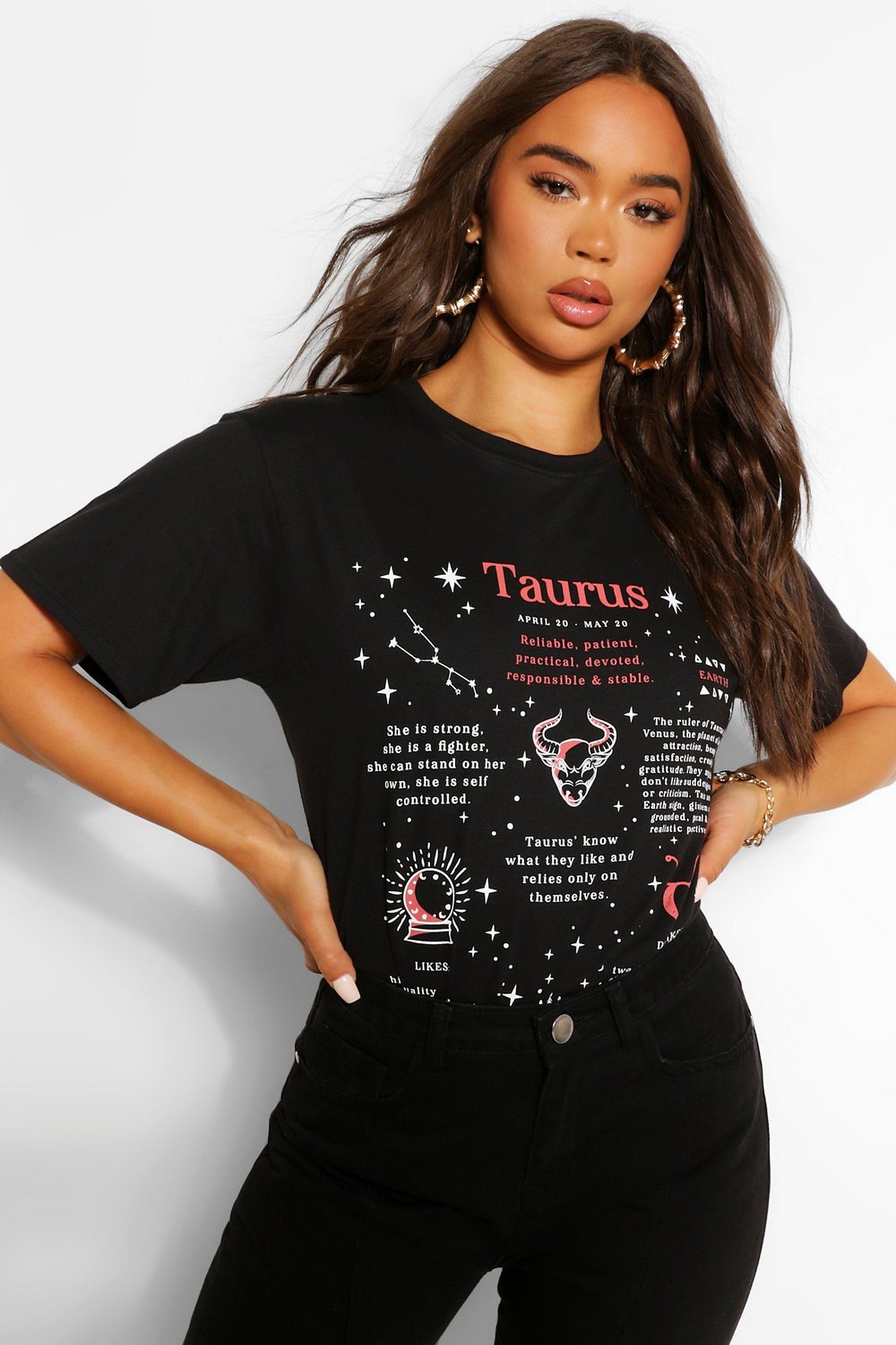 Taurus Horoscope Graphic T-Shirt | Boohoo.com (US & CA)