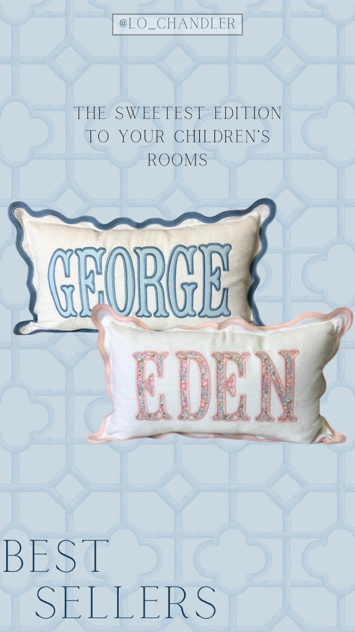 I ordered these for Dottie and Duke and I can hardly wait for them to get here! They come in several colors and patterns 




Custom pillows 
Best sellers
Babyshower gift 
Children’s gift 
Grandmillenial decor 

#LTKHome #LTKKids #LTKBaby