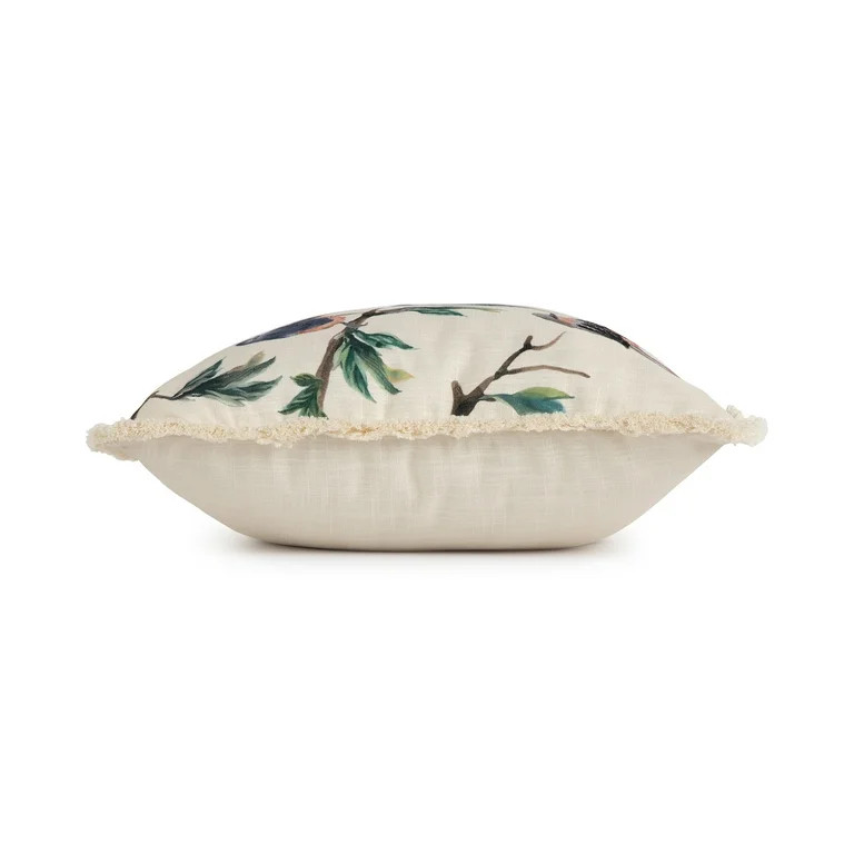 Mainstays Printed Bird Decorative Square Pillow, 18x18, Multi-Color, 1 per Pack | Walmart (US)