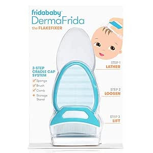 Frida Baby The 3-Step Cradle Cap System | DermaFrida The FlakeFixer | Sponge, Brush, Comb and Sto... | Amazon (US)