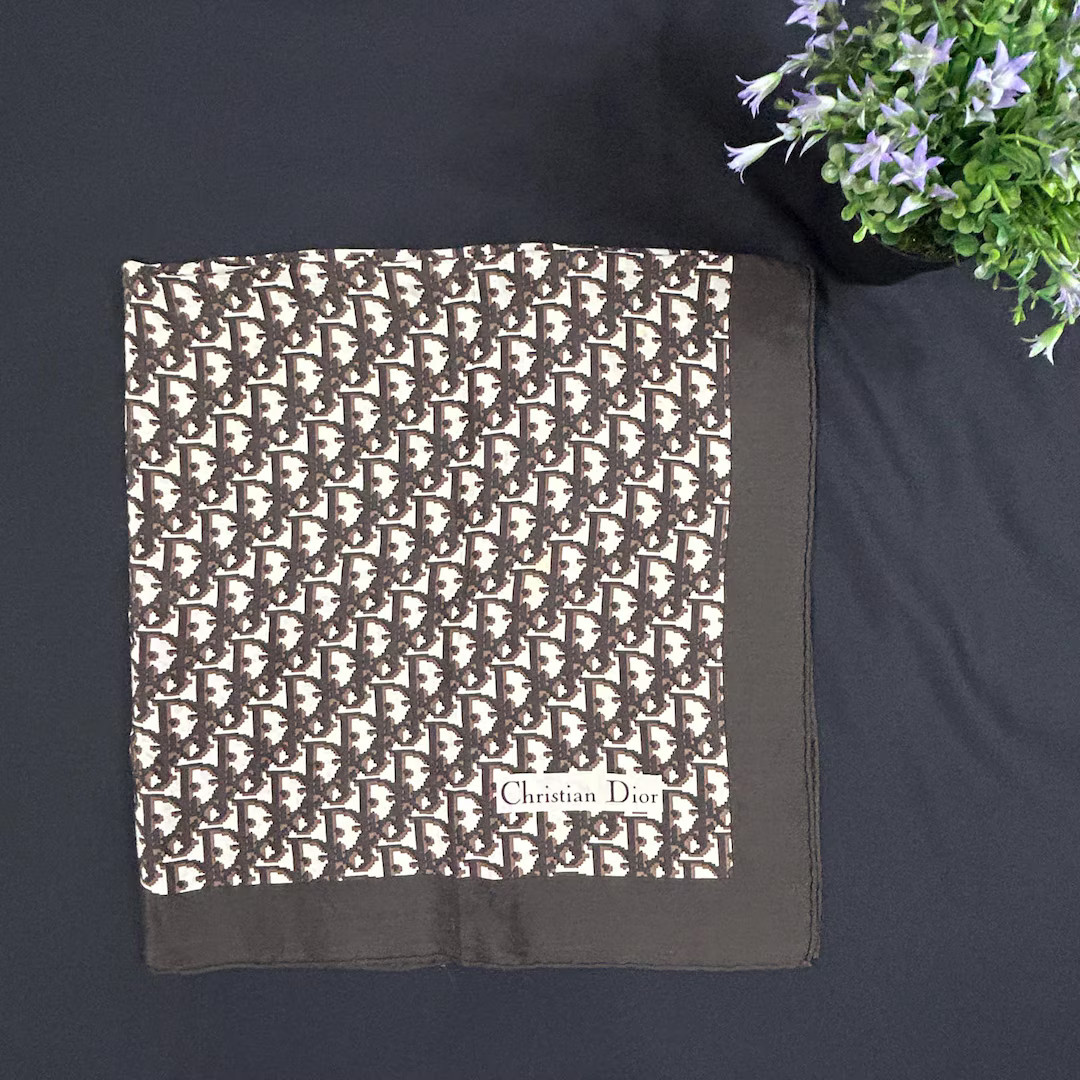 DIOR 29" Scarf | Vintage Dior Silk Scarf| Luxury Designer Scarf| Dior Monogram Trotter| Silk Neck... | Etsy (US)