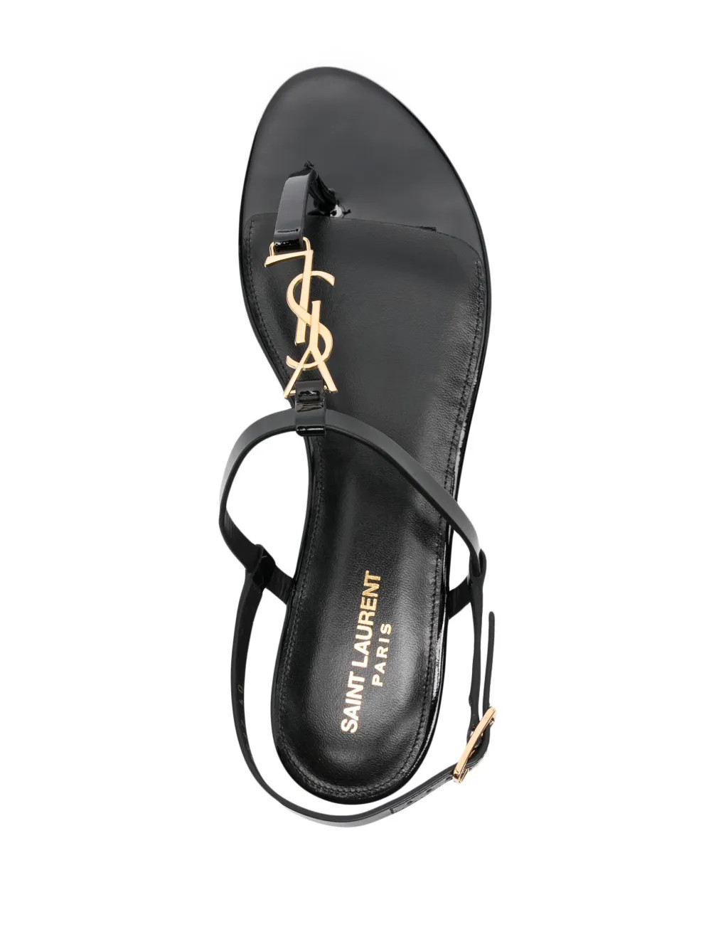 Saint Laurent Cassandra Logo Plaque Sandals | Black | FARFETCH | Farfetch Global