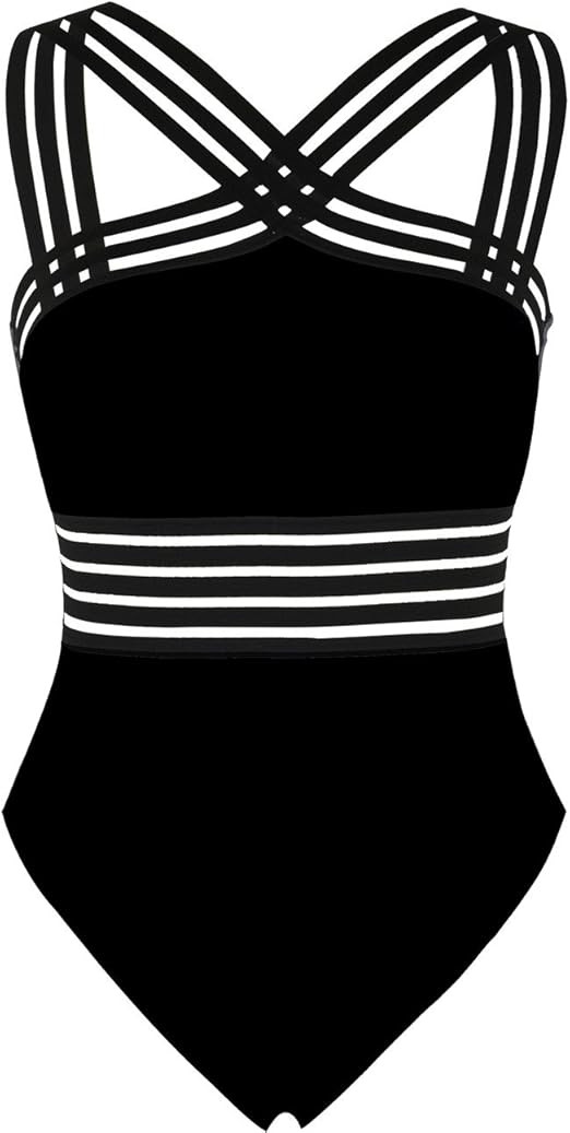 Hilor Women's One Piece Swimwear Front Crossover Swimsuits Hollow Bathing Suits Monokinis | Amazon (US)