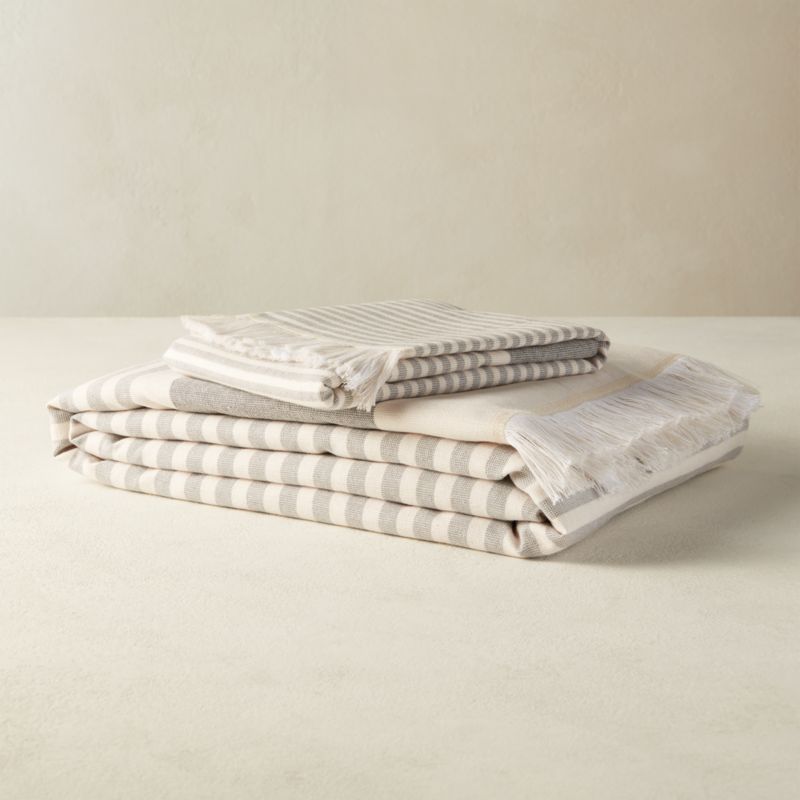 Karla Cement Bath Towels | CB2 | CB2