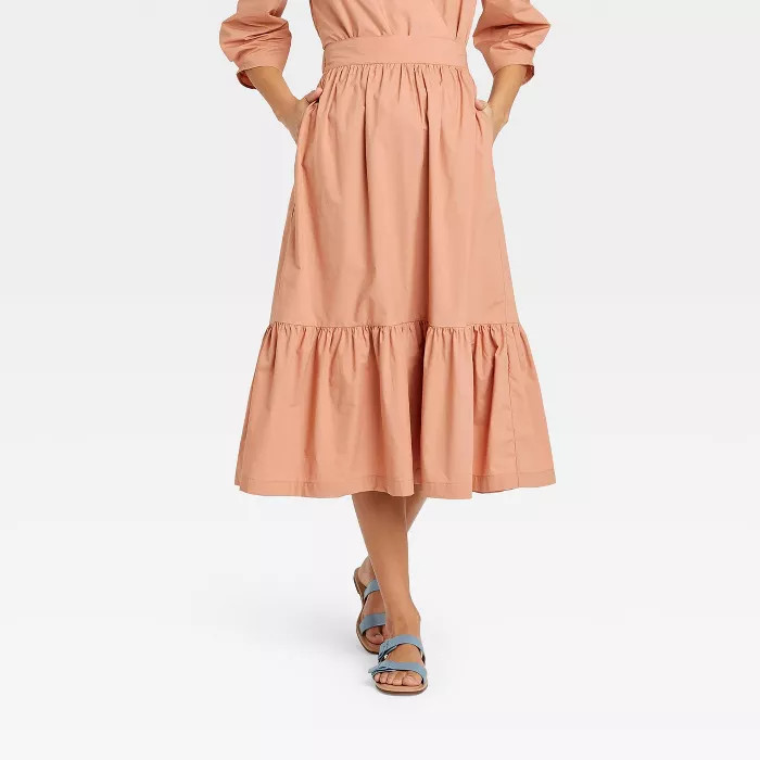 Women's Tiered A-line Midi Skirt - A New Day™ | Target